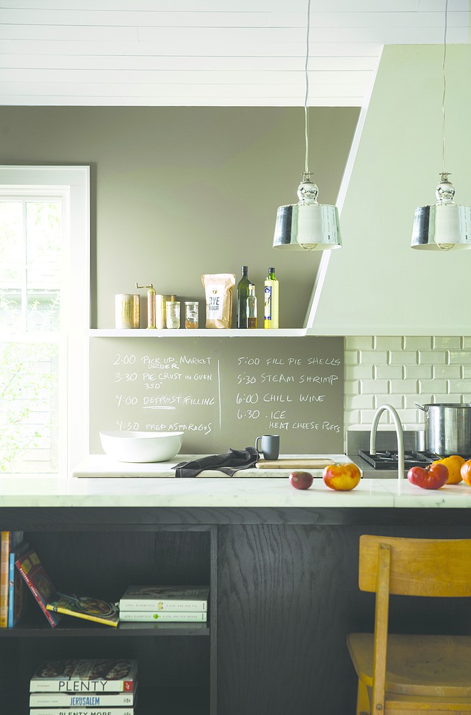 kitchen with chalk board